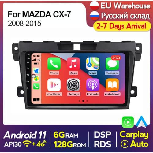 DSP RDS Android 11 IPS Carplay Auto Car Radio For MAZDA CX-7 CX7 2008 2009 2010 2011-2015 GPS Navigation Multimedia Player Wifi