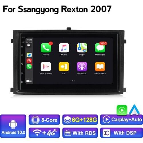 MEKEDE 6+128G 8-Core 4G LTE Car Multimedia Player GPS Cassette for Ssangyong Rexton 2007 2din HD Screen Wifi Audio Carplay AUTO