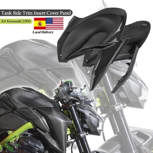 Motorcycle Gas Tank Side Trim Cover Panel Fairing Cowl For Kawasaki Z900 ZR900 ZR 900 Z 900 2017 2018 2019 2020 Carbon Fiber