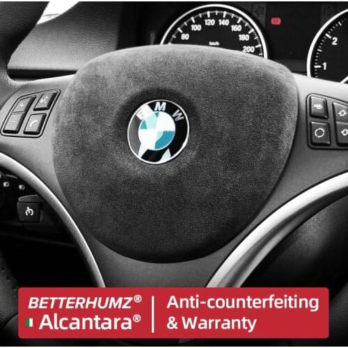 BETTERHUMZ Alcantara Wrap For BMW E90 E92 E93 2005-2012 Car Accessories Steering Wheel Airbag Horn Carbon Fiber Frame Interior