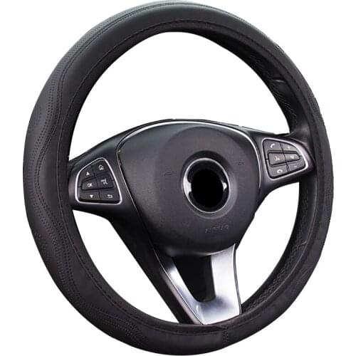 Double Stitched High Quality Artificial Leather Car Steering Wheel Cover Without Inner Ring For 37-38CM/14.5"-15" Anti-slip Wrap