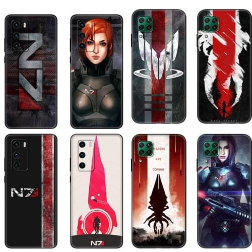 Black tpu Case For Huawei P30 Lite P30 Pro P40 Case For Huawei P40 LITE E P Smart 2020 Case Cover N7 Mass Effect