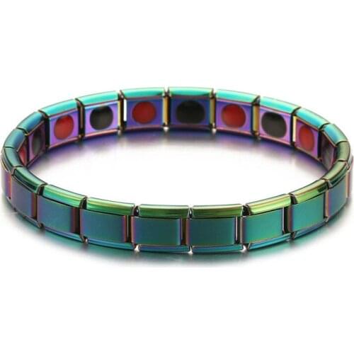 Women Jewelry Change Multicolor Elastic Stretch Energy Magnetic Germanium Italian Charm Bracelet New Fashion Stainless Steel ST2