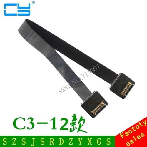 FPV Dual Down Angled 90 Degree Mini HDMI-compatible Type A Male to Male HDTV FPC Flat Cable for Multicopter Aerial Photography