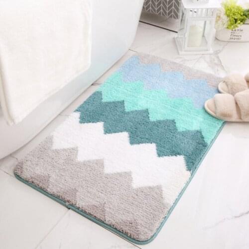 Nordic Style Bathroom Mat Flocking Toilet Water Absorbent Non-Slip Floor Rugs Home Living Room Bedroom Balcony Entrance Carpets