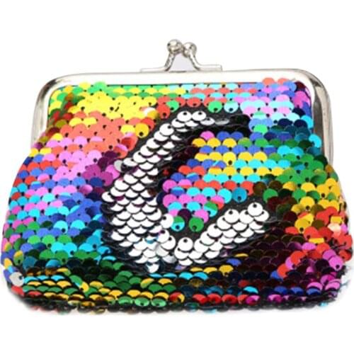 Hot Selling Sequin Coin Purses Reversible Magic Sequins Mini Wallets Portable Card Phone Bag for Girl Women -B5