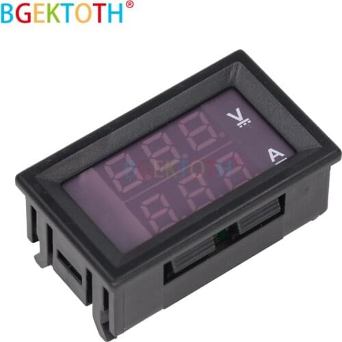 Mini Digital Voltmeter Ammeter DC 100V 10A Panel Amp Volt Voltage Current Meter Tester 0.28 Blue Red Dual LED Display