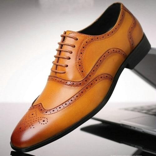 Men Formal Shoes fashion Oxford Shoes Mens retro business shoes Men Dress Shoes Large size 2020
