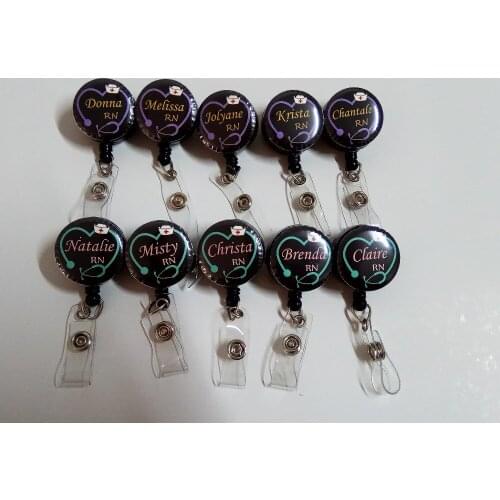 Heart-shaped Stethoscope Personalized Badge Reel Various colors 10pcs/lot