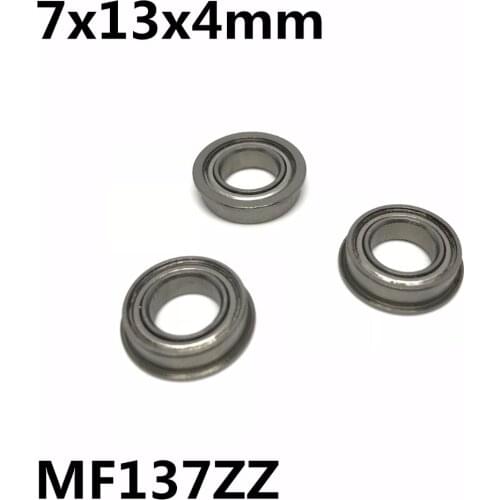 50Pcs MF137ZZ 7x13x4 mm Flange Bearings Deep Groove Ball Bearing High Quality MF137
