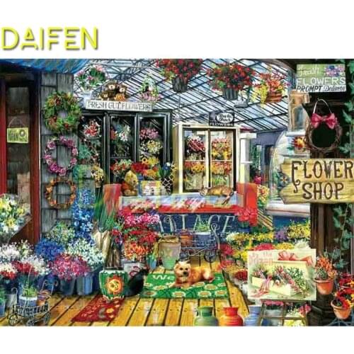 Full Round Diamond painting flower shop DIY3D Diamond mosaic flower shop Full Square Diamond embroidery Cross stitch flower shop