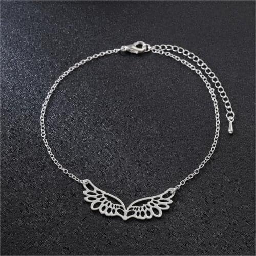 QIMING Angel Wings Friendship Bracelets Women Guardian Charm Filigree Gold Vermeil Wing Bohemia Jewelry Bangle Gift
