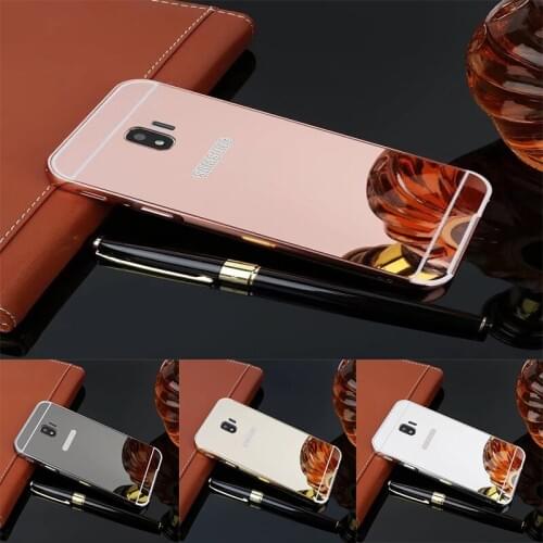 Luxury Rose Gold Mirror Cases For Samsung Galaxy J2 Pro 2018 Alumimum Metal Frame shell Cover for Samsung SM-J250F