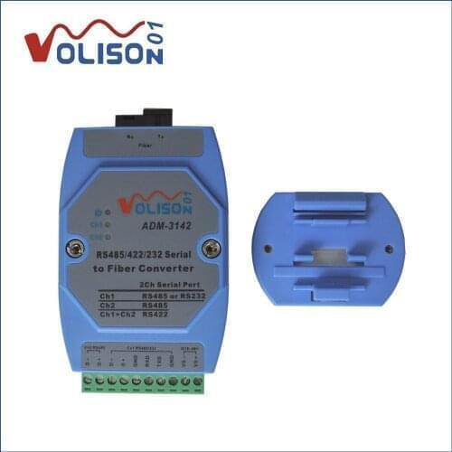 RS485 / 422 / 232 serial port signal optical fiber conversion, supporting PLC PPI, MODBUS communication protocols DC9~48V