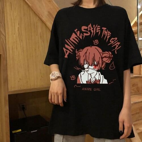 Shirt Harajuku Aesthetic Tops Tshirt Gothic Clothes Women Top Womens Clothing 2021 Goth Kawaii T-Shirts Tees