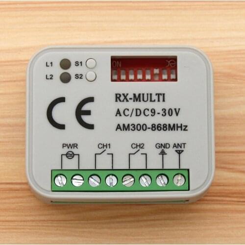 RX MULTI 300-900MHZ AC DC 9-30V Receiver Suits BENINCA BERNER HORMANN MARANTEC SOMMER 868MHz Remote Control 433MHz 868MHz