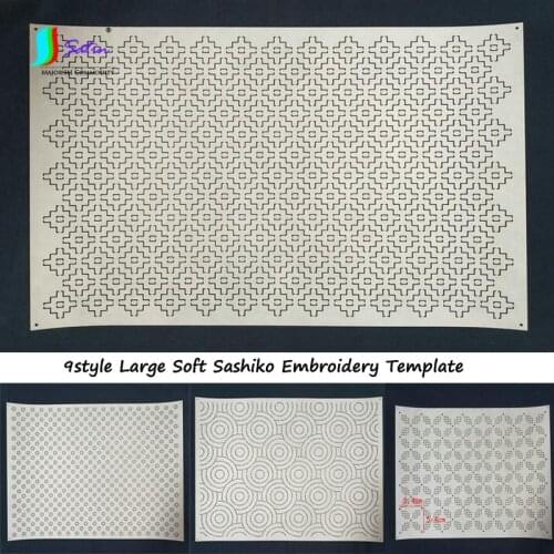 9style Large 40x30cm Dragonfly Persimmon Round Geometric Embroidery Template Tea Cushion Pillow Embroidery Tool Sashiko Template