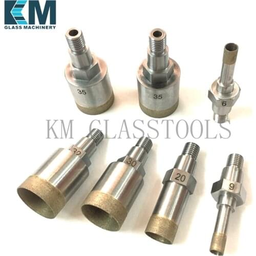 Six corners handle Diameter 3mm~50mm,Sintered Diamond core drill bit,Belgium thread Mount-YG 1/4''.Glass drilling machine