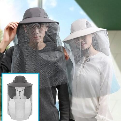 Outdoor Shawl Sun Hat With Sunscreen Mosquito Veil Increase Brim Hat Polyester Anti Uv Protection Neck Hat