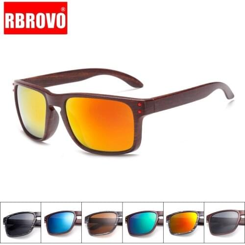 RBROVO Vintage Imitation Wood Grain Sunglasses Women Brand Designer Unique Wooden Legs Glasses Reflective Mirror Oculos De Sol