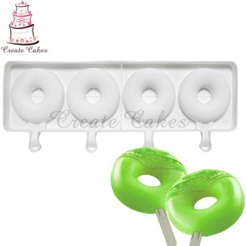 Donuts Shape Ice Cream Silicone Cake Mold Chocolate Mousse Mould 3D DIY Craft Fondant Baking Cake Tool kitchen Accessories