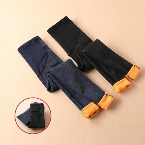 Winter Warm Thicken Velvet Jeans Maternity Leggings Pants For Pregnant Women Trousers High Waist Skinny Leggings Plus Size 3XL