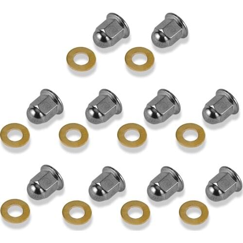 10pcs M8 Carbon Steel Head Nuts & Washers For Yamaha Banshee 350 YFZ350 1987-2006 2005 2004 2003 2002 2001 ATV Accessories Parts