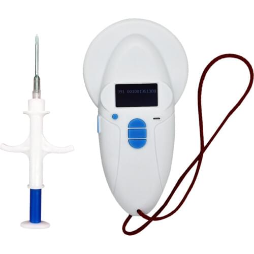 100pcs ISO11784 Pet Microchip Syringe Rfid chip implant Vet Injector Animal ID Dog Tag Mini size 1.25X7mm+1 pcs WS500 pet reader