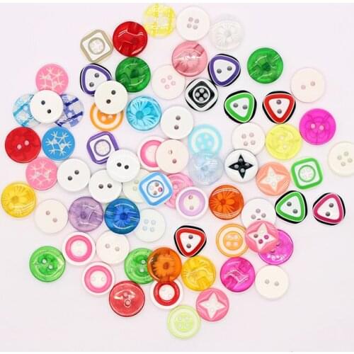 100PCS/lot Colorful Round Mulity Style 2 Holes Diameter Resin Buttons Fashion Accessories Drop Shipping Diamete