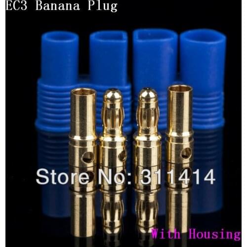 20 Pairs EC3 banana plug Female Male Bullet Connector With Housing For RC ESC LIPO Battery Motor + Free shipping Promotion