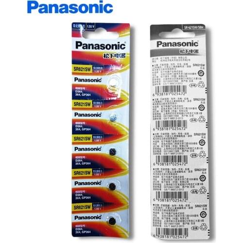 40pcs/lot Panasonic SR621SW Silver Oxide Watch Batteries 6.8mm*2.1mm AG1 364 164 D364 L621 GP364 Button Coin Battery Cell