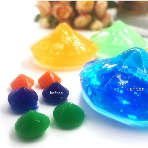 50pcs/lot Crystal Soil Water Beads Hydrogel Balls Growing Gel Ball Decorative Flower Diamond Shape Kids Toy Wedding/Home Decor