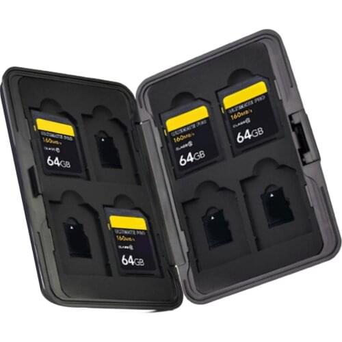 8 Slots Aluminum SD Micro Digital Memory Card Case Holder Organizer Storage Box Media SD SDHC SDXC TF Card Case Storage