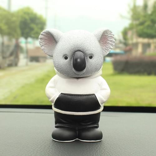 Koala Pug Car Dashboard Toys Car Accessory Interior Automobile Decoration For Home Cartoon Puppy Dog Dolls Car Ornaments Gifts
