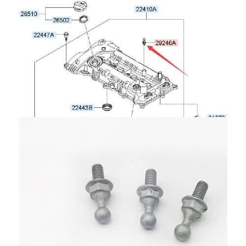 Engine cover mounting bolt FOR Hyundai Creta IX25 1.6 FOR Kia RIO 2017 OEM 292432B400 29243 2B400 29243-2B400