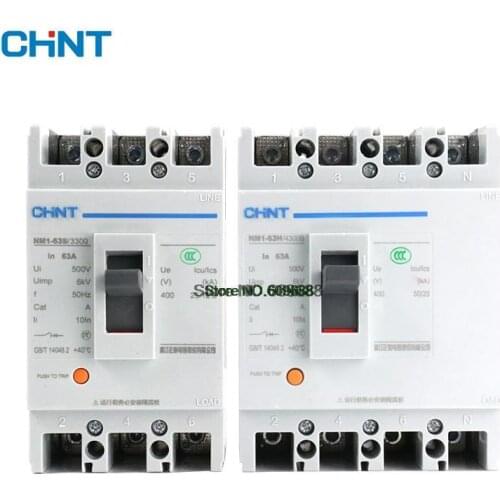 CHNT NM1 Moulded Case Circuit Breaker Air Switch NM1-125S/250S/3300/4300 63A-250A CHINT