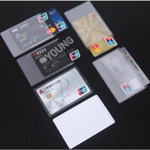 10pcs Waterproof Transparent Card Holder Plastic Card Id Holders Case To Protect Credit Cards Card Protector Cardholder Cover