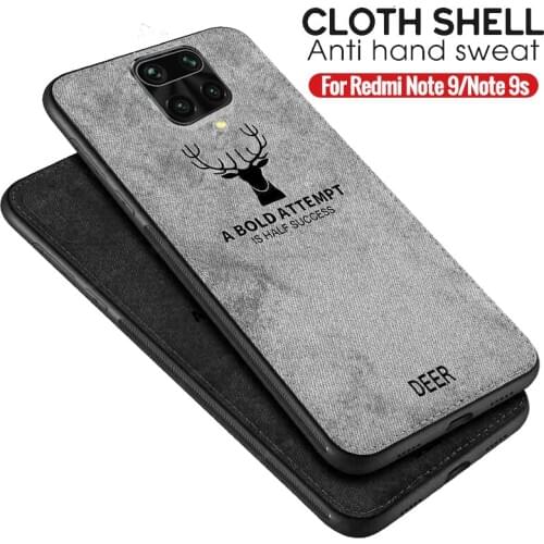 Redmi note 9s Soft TPU edge Canvas Embossed Deer Phone Case For Xiaomi Redmi 9 Pro note9 Pro Max note9s Case Soft Cloth Cover