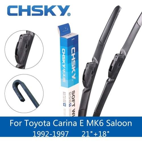 CHSKY Car Windshield Wiper Blade For Toyota Carina E MK6 Saloon 1992 1993 1994 1995 1996 1997 Fit Hook Arms 21"&18" Wipers