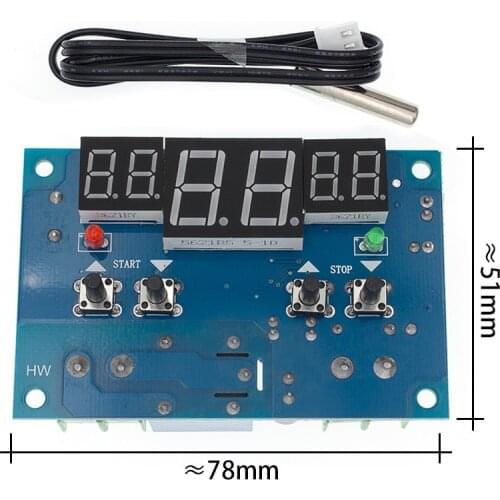 10PCS DC12V thermostat Intelligent thermostat numerique regulateur DE temperature avec capteur NTC W1401 affichage leds