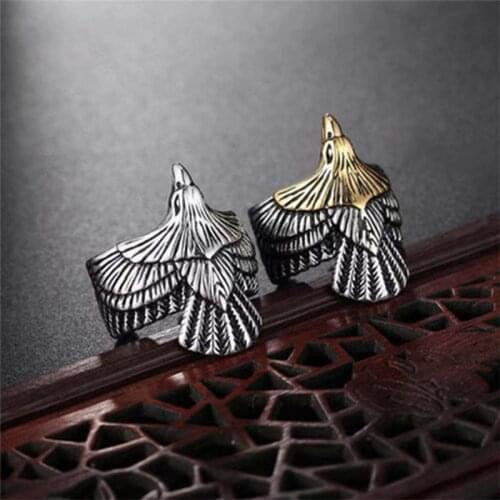 Retro Flying Eagle Rings for Men Personality Punk Gothic Couple Ring Animal Eagle Index Finger Ring Hiphop Party Jewelry Gifts