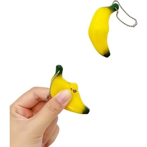 Squishy Toys Infinite Squeeze Fruit Grapelet Expression Chain Key Pendant Ornament Stress Relieve Decompression Toys Antistress
