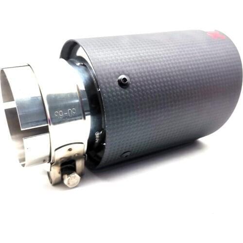 Real Carbon Fiber Car Exhaust Clamp-on Tip 63MM Universal Muffler Trim Cover