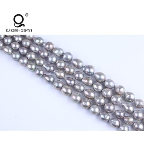 Latest style Natural light gray Edison Shape Loose freshwater pearl strand
