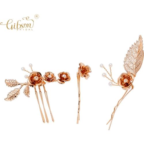 2021 New Rose Flower Headpiece Bridal Hair Comb Hairgrips Wedding Accessories Handmade Side Clip