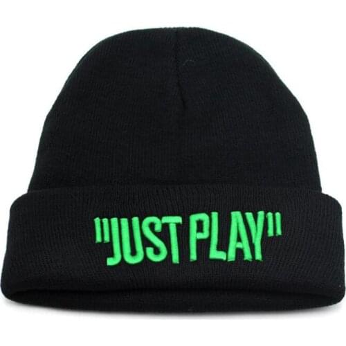 New JUST PLAY 3D Embroidery Beanies For Men Women Keep Warm Cap Soft Fashion Knitted Winter ski Hat Hip-hop Skullies Casual Hats