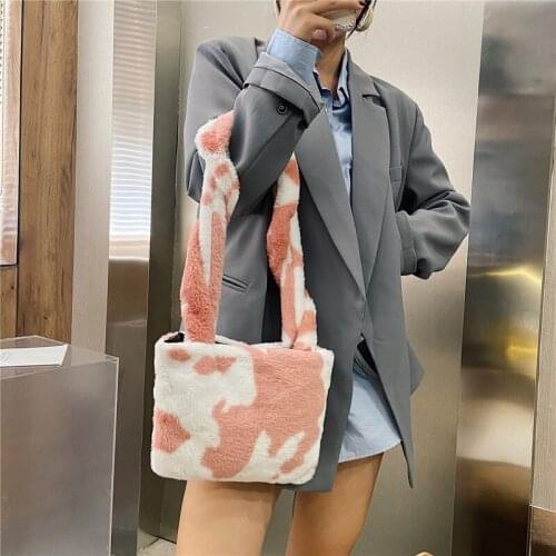 Bag Women 2021 Autumn and Winter Korean Fashion Plush Womens Bag Casual Zebra Pattern Shoulder Bag Plush Bag