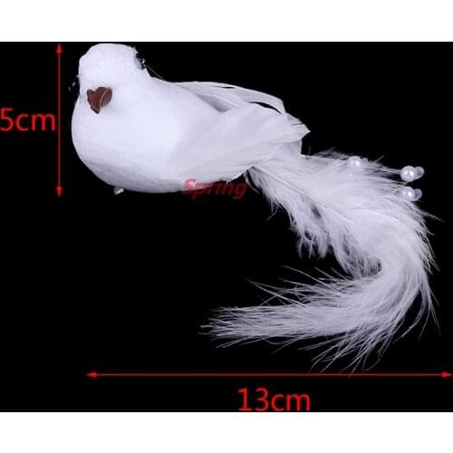 - Popular Decorative Fake Doves White Artificial Foam Feather Wedding Ornament Home Craft Table Decor Bird Toy Wedding Decor