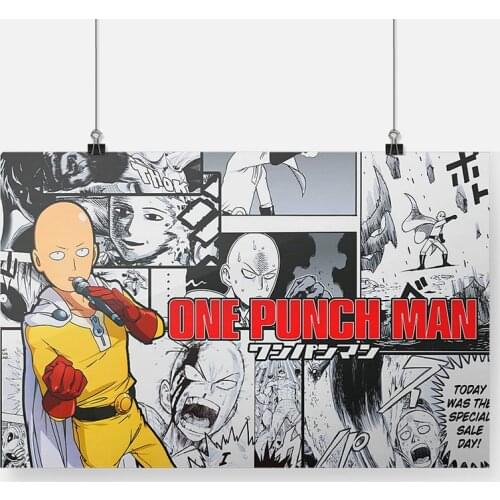 Saitama One Punch Man Anime Poster Framed Wooden Frame Canvas Painting Wall Art Decor Room Bedroom Study Home Decoration Prints