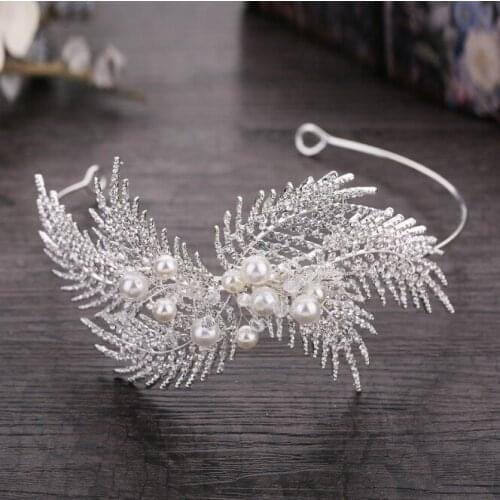 Princess Full Crystal Rhinestone Flower Leaf Girls Tiara Wedding Bridal Flower Hairbands Headband Jewelry Hair Accessories